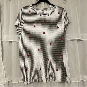 NWT LOFT Striped Apple Tee 🍎